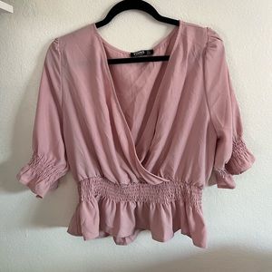 Pink Blouse with Synched waist